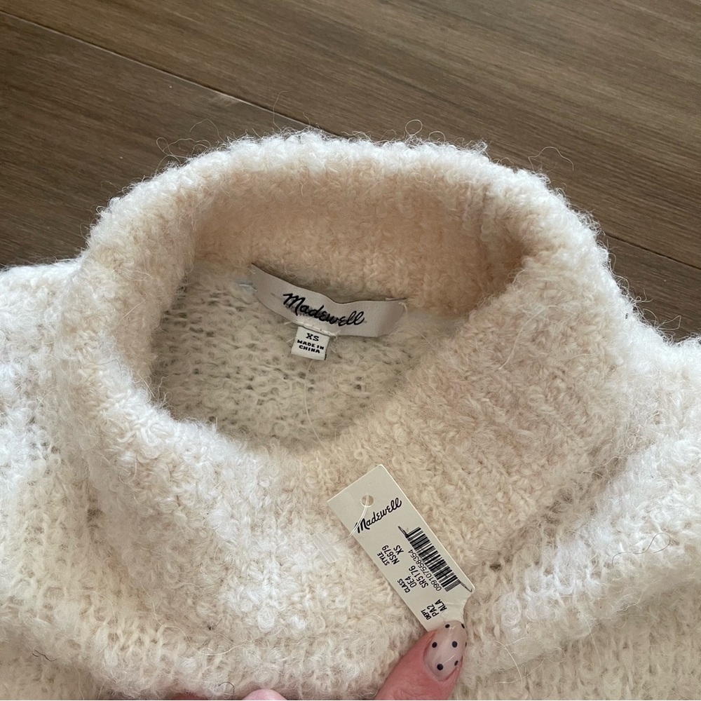 Madewell Wool-Alpaca Blend Bouclé-Knit Oversized Sweater - Picture 5 of 6